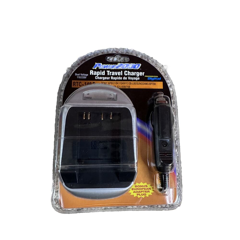 Power2000 RAPID TRAVEL CHARGER RTC-146 for SONY, SANYO, PENTAX, OLYMPUS, SAMSUNG